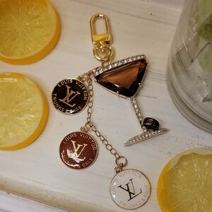 Martini Rhinestone Radiant Bag Charm Espresso LV Cocktail Chocolate